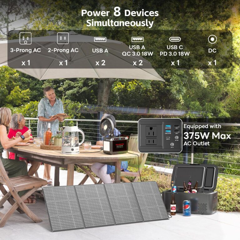 MARBERO 237Wh Solar Generator with Solar Panel Included Portable Power Station 300W Pure Sine Wave with Foldable Solar Panel 60W Set for Camping Outdoor Hiking Fishing Emergency - Image 6