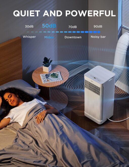 Midea 8,500 BTU ASHRAE (5,000 BTU SACC) Portable Air Conditioner, Smart Control, Cools up to 150 Sq. Ft., with Dehumidifier & Fan mode, Easy- to-use Remote Control & Window Installation Kit Included - Image 5