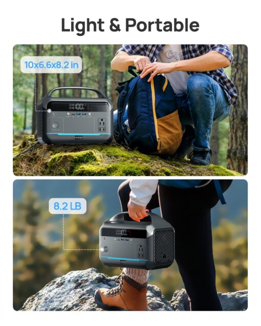 Portable Power Station 90,000mAh, 288Wh LiFePO4 Battery Backup w/ 2× 350W (600W Surge) 110V Pure Sine Wave AC Outlets, Solar Generator for Home Backup, CPAP, RV, Camping, Off-Grid & Emergency Power - Image 3