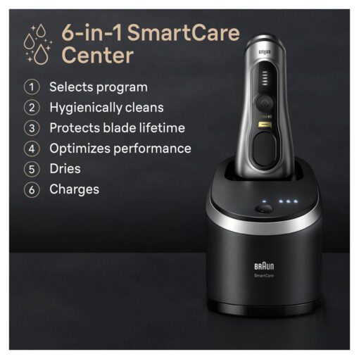 Braun Series 9 PRO+ Electric Razor for Men, 5 Pro Shaving Elements and Shave-Preparing ProComfort Head for Closeness & Skin Comfort, 6in1 SmartCare Center, Wet or Dry Use, Charging Stand, 9597cc - Image 4