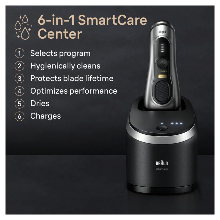Braun Series 9 PRO+ Electric Razor for Men, 5 Pro Shaving Elements and Shave-Preparing ProComfort Head for Closeness & Skin Comfort, 6in1 SmartCare Center, Wet or Dry Use, Charging Stand, 9597cc - Image 4