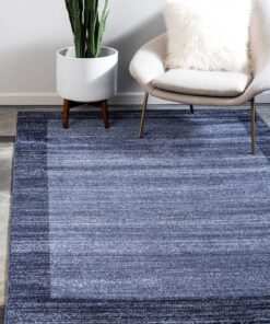 Unique Loom Del Mar Collection Area Rug - Abigail (10' x 13' Rectangle, Navy Blue/ Blue)