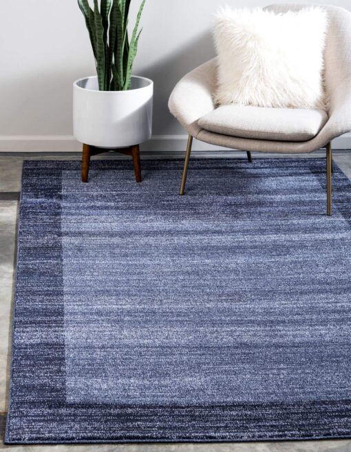 Unique Loom Del Mar Collection Area Rug - Abigail (10' x 13' Rectangle, Navy Blue/ Blue)