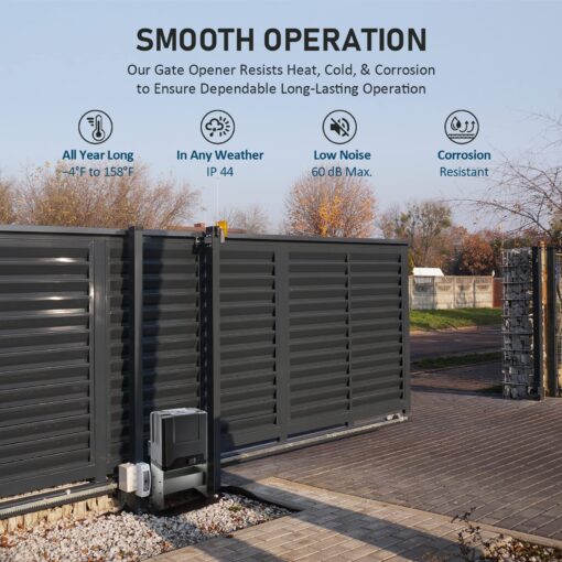 CO-Z 4400 lb Automatic Sliding Gate Opener with 2 Remote Controls, Electric Rolling Driveway Fence Slide Gate Motor, Complete Gate Operator Hardware Security System Kit for Sliding Gate Up to 40 Feet - Image 7