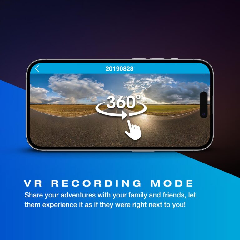 Type S P200 PRO Smart 360° Dash cam, 2K 1440p Surveillance with Smart G-Sensor Incident Detection, VR Video Mode, GPS map Integration, Wireless Video Access via App, 32GB SD Card Included - Image 6