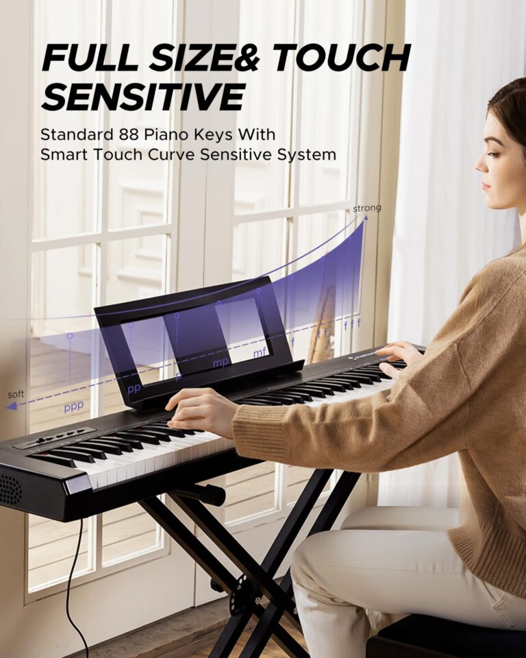 Starfavor 88 Key Full Size Digital Piano, Electric Keyboard Set with Semi-Weighted Keys, Smart Voice Sampling, Recording/MIDI/USB, Dual 20W Speakers, Sustain Pedal, Power Supply, Stand - Image 9
