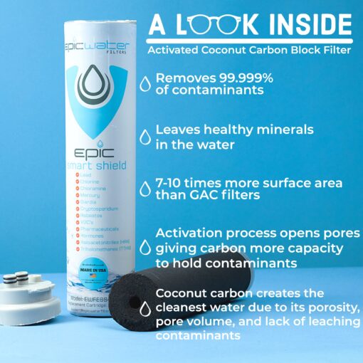 Epic Water Filters Smart Shield. Under Sink Water Filter, Inline NSF 53 Water Filter. Direct Connect DIY Install for Under Sink. Tap Water Filtration System. No Water Wasted - Image 4