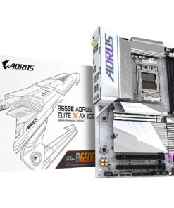 GIGABYTE B650E AORUS Elite X AX ICE AM5 LGA 1718 AMD B650 ATX Motherboard with 5-Year Warranty, DDR5, 3X M.2, PCIe 5.0, USB 3.2 Gen2X2 Type-C, WiFi 6E, 2.5GbE LAN, Q-Flash Plus, EZ-Latch Plus