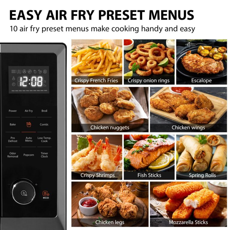 TOSHIBA Air Fryer Combo 8-in-1 Countertop Microwave Oven, with Convection, Broil, Odor Removal Mode, 12.4" Position Memory Turntable, Child-Lock, 1.0 Cu.ft, Black Stainless Steel, ML2-EC10SA(BS) - Image 10