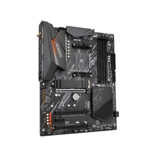 GIGABYTE B550 AORUS Elite AX V3 Motherboard, Supports AMD AM4 Ryzen 5000 Processors, ATX, DDR4, Dual M.2, SATA 6Gb/s, 2.4/5 GHz Dual-Band, 2.5 GbE LAN, PCIe 4.0 - Image 4
