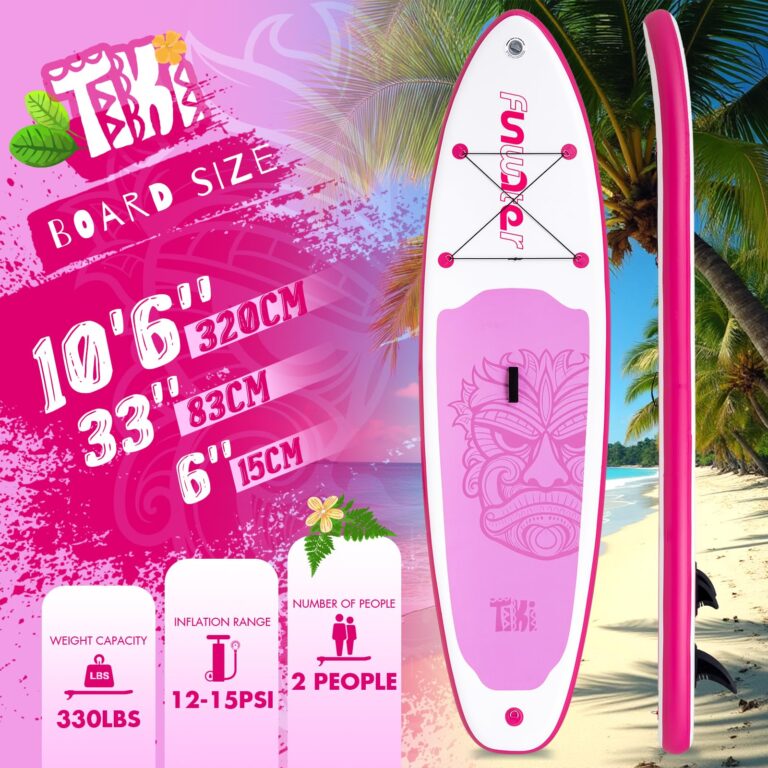 FunWater 10'6×33"×6" Inflatable Stand Up Paddle Board with Premium SUP Paddleboard Accessories,Adults & Youth for All Skill Levels, Included with Board, Paddle, Pump, Three Fins, Backpack - Image 7