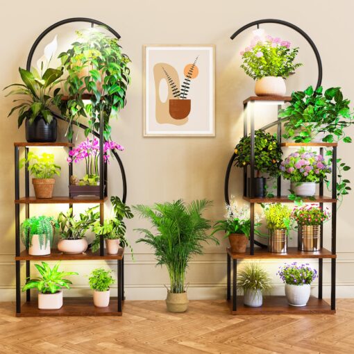 Plant Stand Indoor with Grow Lights, Large Plant Stands for Indoor Plants Multiple, 67" Tall Plant Shelf Indoor, 10 Lights Tiered Plant Holder, Lighted Corner Plant Stand for Home Decor (Left & Right) - Image 7
