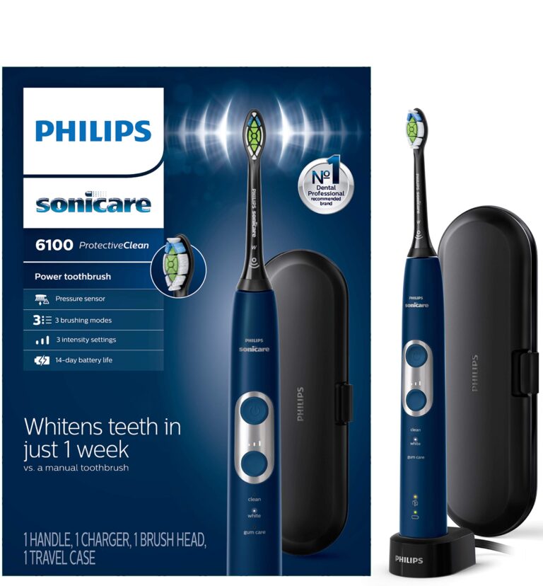 Philips Sonicare ProtectiveClean 6500 Rechargeable Electric Power Toothbrush & ProtectiveClean 6100 Rechargeable Electric Power Toothbrush, Navy Blue, HX6871 - Image 4