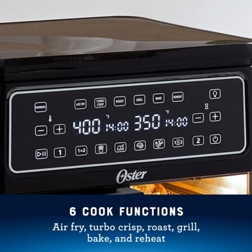 Oster 11-Quart Flex Air Fryer Oven, Dual Air Fryer with 2 Cooking Zones, Double Air Fryer with 6 Cooking Functions, Large Air Fryer with 2 Frying Baskets - Image 3