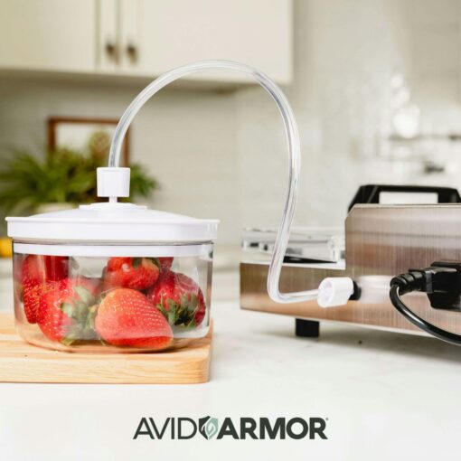 Avid Armor Vacuum Sealer Machine - A100 Stainless Construction, Clear Lid, Commercial Double Piston Pump Heavy Duty 12 Wide Seal Bar Built in Cooling Fan Includes 30 Pre-cut Bags and Accessory Hose - Image 2