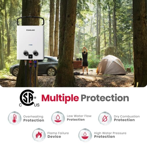 GASLAND G5 Portable Outdoor Propane Water Heater 1.32GPM, 5L Outdoor Gas Water heater for Camping, Off Grid, Ultra Compact - Image 3