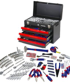 WORKPRO 408-Piece Mechanics Tool Set, General Household Home Repair Tool Kit with 3-Drawer Heavy Duty Metal Box, Hand Tool Kit Set 1 Pack