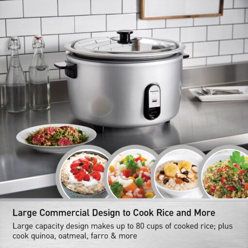 Panasonic Commercial Rice Cooker, 208V Extra-Large Capacity 80-Cup (Cooked), 40-Cup (Uncooked) with One-Touch Operation - SR-GA721L - Silver - Image 5