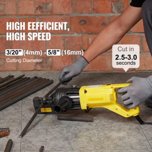 Happybuy Electric Hydraulic Rebar Cutter,900W Portable Electric Rebar Cutter,Cutting up to 5/8 Inch #5 4-16mm Rebar within 3 Seconds,110V,with Easy to Carry Stainless Box(900W RC-16) - Image 9