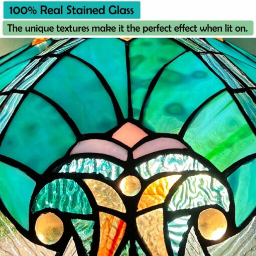 COTOSS Tiffany Pendant Light fixtures Hanging Lamp Stained Glass Light Decor for Dining Living Room Kitchen Island Study Hallway - Image 6