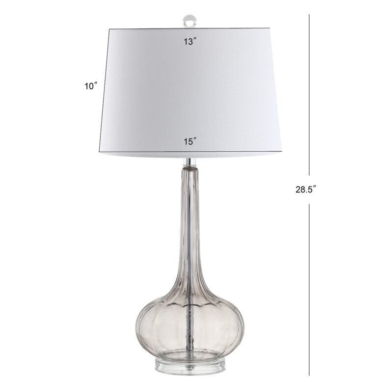 JONATHAN Y JYL1079D-SET2 Bette 28.5" Glass Teardrop LED Table Lamp Contemporary Transitional Bedside Desk Nightstand Lamp for Bedroom Living Room Office College Bookcase, Smoke Gray (Set of 2) - Image 8