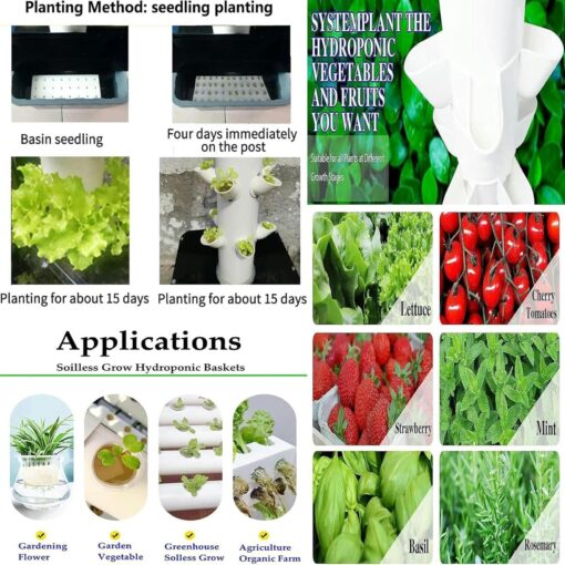 AMNOOL 45-Hole hydroponic Planting Tower Hydroponic Tower Planting Points Indoor Vertical Gardening Greenhouse Farm hydroponic Planting kit - Image 3