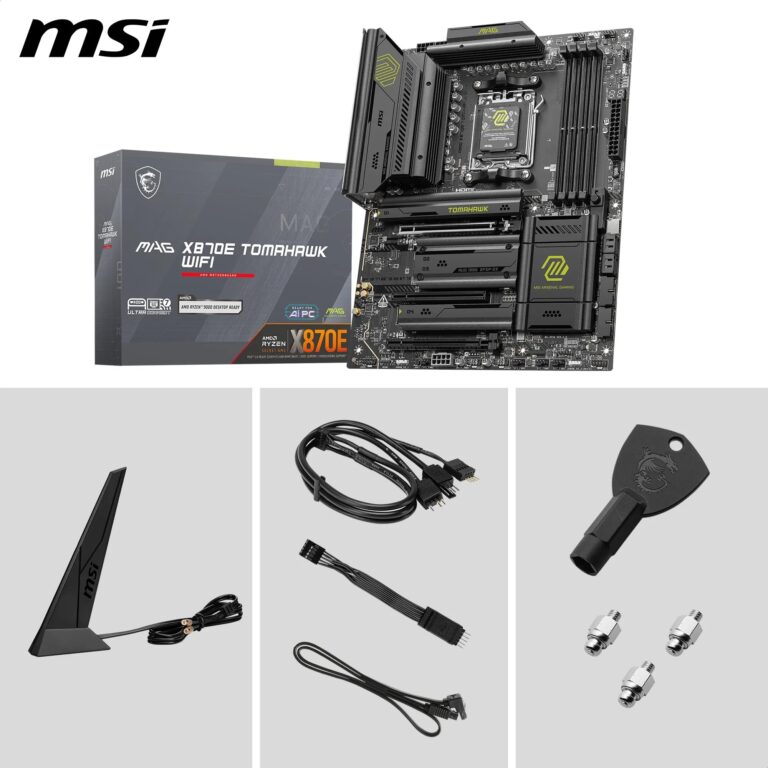 MSI MAG X870E Tomahawk WiFi Motherboard, ATX - Supports AMD Ryzen 9000/8000 / 7000 Processors, AM5-80A SPS VRM, DDR5 Memory Boost 8400+ MT/s (OC), PCIe 5.0 x16, M.2 Gen5, Wi-Fi 7, 5G LAN - Image 2