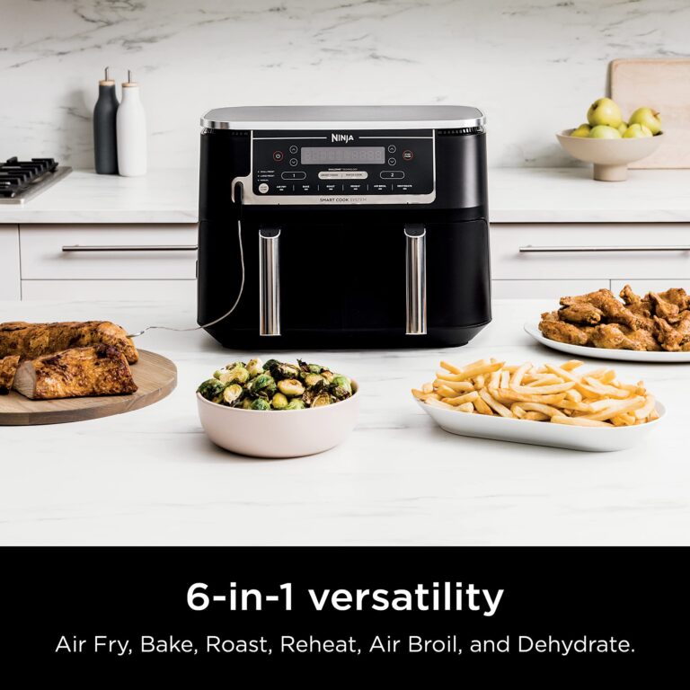 Ninja DZ550 Foodi 10 Quart 6-in-1 DualZone Smart XL Air Fryer with 2 Independent Baskets, Smart Cook Thermometer for Perfect Doneness, Match Cook & Smart Finish to Roast, Dehydrate & More, Grey (Renewed) - Image 9