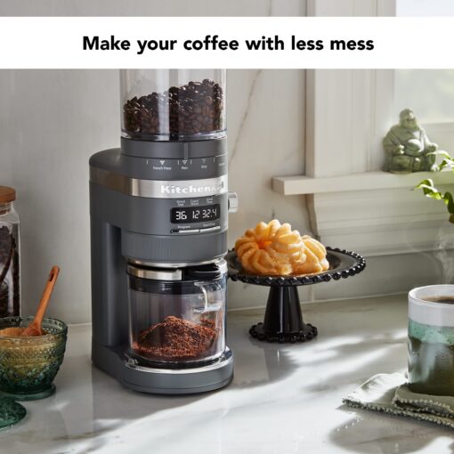 KitchenAid Burr Coffee Grinder - KCG8433 - Matte Charcoal Grey, 10 Oz - Image 2