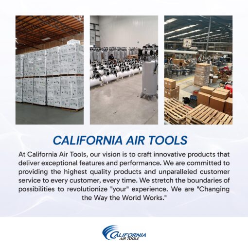 California Air Tools 2010A 1.0 HP Ultra Quiet and Oil-Free Air Compressor, 2 Gallon Aluminum Tank, 60 dBA Noise Level, Silver - Image 2