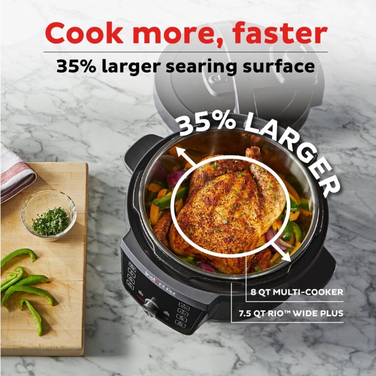 Instant Pot RIO Wide Plus, 7.5 Quarts 35% Larger Cooking Surface, WhisperQuiet Steam Release, 9-in-1 Electric Multi-Cooker, Pressure Slow Cooker, Rice Cooker, Steamer, Sauté, Cake & Warmer, XL - Image 9