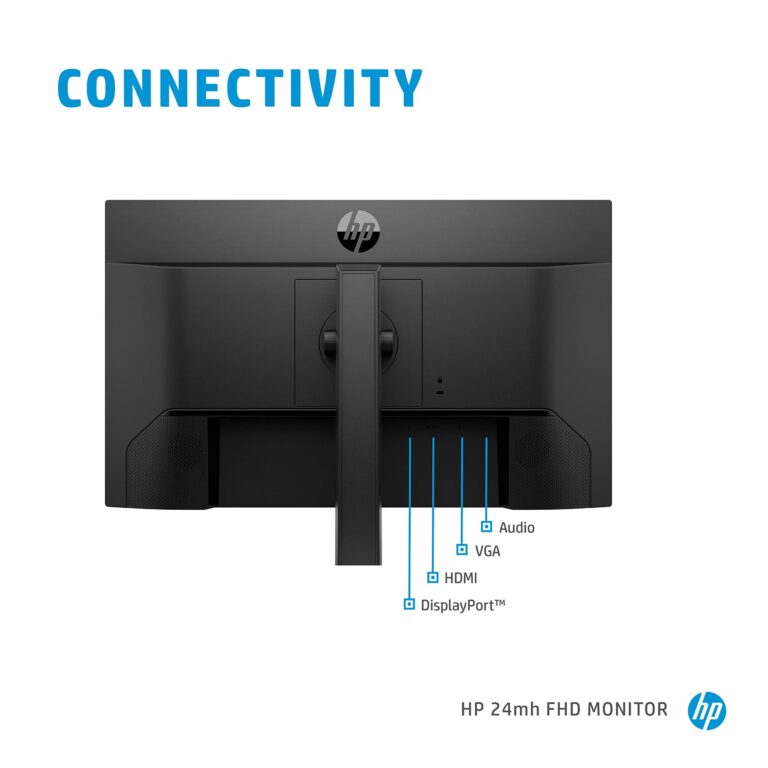 HP 24mh FHD Computer Monitor with 23.8-Inch IPS Display (1080p) - Built-In Speakers and VESA Mounting - Height/Tilt Adjustment for Ergonomic Viewing - HDMI and DisplayPort - (1D0J9AA#ABA) - Image 4