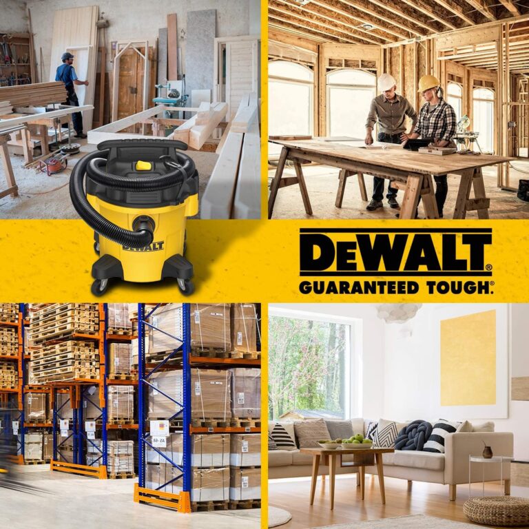 DEWALT DXV05P 5 Gallon Poly Wet/Dry Vac, 4 Peak HP Shop Vacuums with Attachments, Powerful Suction, 1-7/8" Hose, DXV05P, Yellow - Image 5