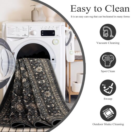 Ruaruarug Area Rug Non Slip Machine Washable Ultra Soft Outdoor/Living Room/Classroom/Bedroom/Kitchen Dark Gray, 8'×10' - Image 6
