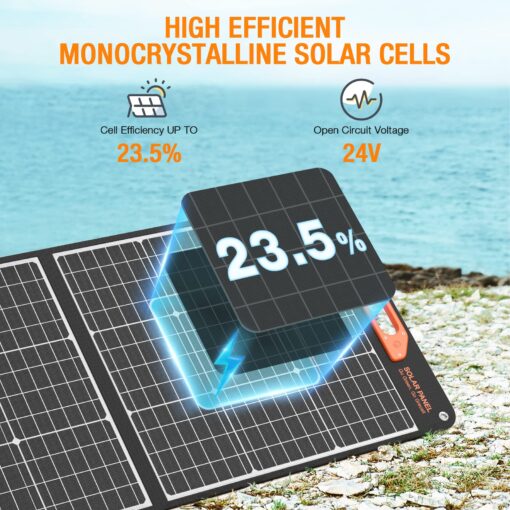 200W Portable Solar Panel for Power Station Generator, 12V/24V Flexible Foldable Solar Panel Kit Lightweight High-Efficiency Solar Charger Power Backup for Outdoor Van Camper Boat Caravan Off-Grid - Image 8