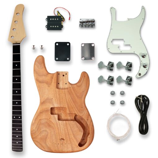 BexGears DIY Electric Guitar Kits For bass Guitar,Okoume Body maple neck & composite ebony fingerboard
