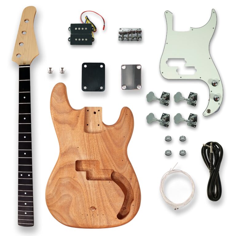 BexGears DIY Electric Guitar Kits For bass Guitar,Okoume Body maple neck & composite ebony fingerboard