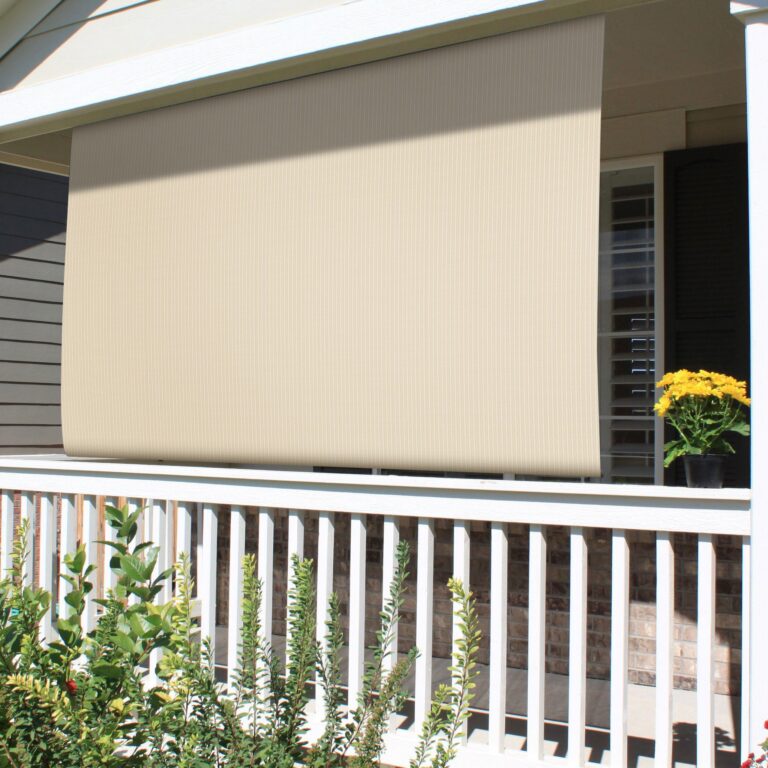 Patio Paradise Shades Roll Up Outdoor 7'Wx13'H Roller Shade Exterior Patio Blinds for Outside Porch Deck Balcony Pergola Carport, Beige