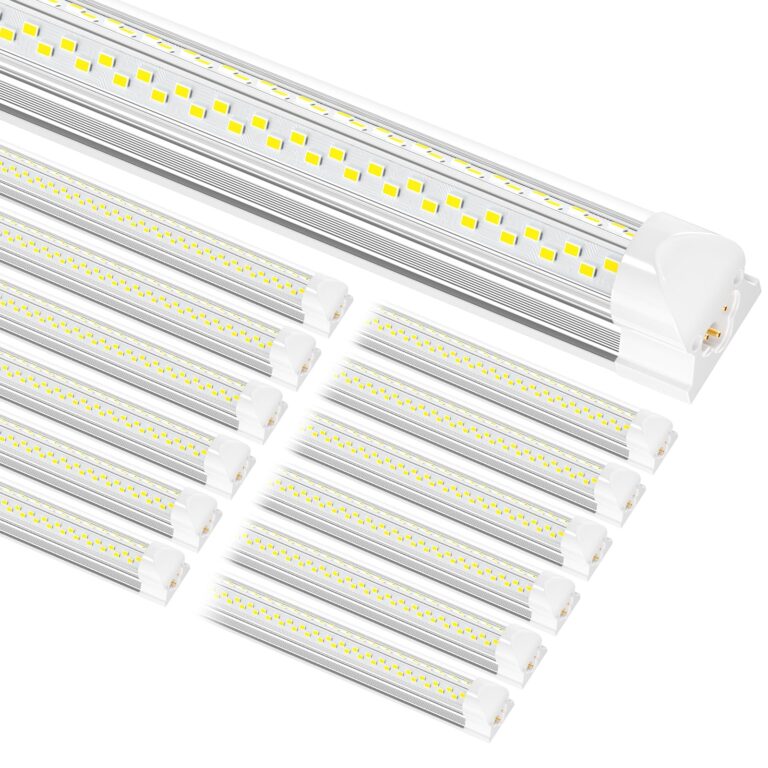 ONLYLUX 8ft LED Shop Light, 8' 100W 15000lm 6000K (12 Pack), 8 Foot Linkable led Shop Lights with Plug Fixture for Garage Workshop, T8 LED Tube Lights, High Output,