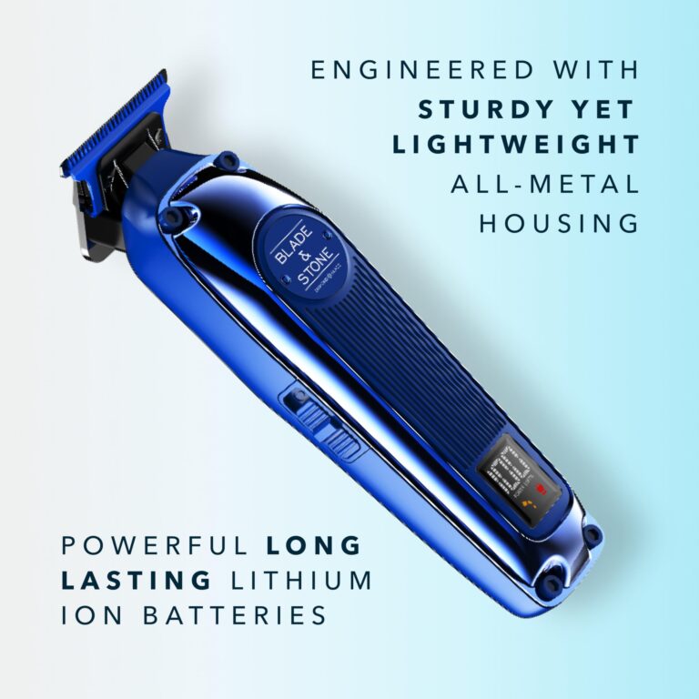 Blade & Stone Professional Hair Trimmer for Men PT301 | Diamond-S Blade | Micro-Gap Tech | 7200 RPM Durable Motor, All-Metal, Cordless Hair Trimmer - Big Blue - Image 3