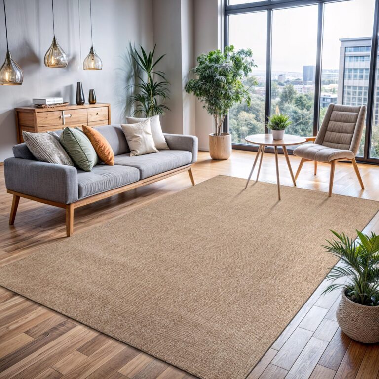 CAMILSON Easy Jute Rug 8x10, Indoor Outdoor Natural Color Fiber Area Rugs for Living Room Patio and Kitchen Rug, Solid Boho Woven Design, Easy-Cleaning, Washable Outside Carpet Alfombras (8 x 10) - Image 3