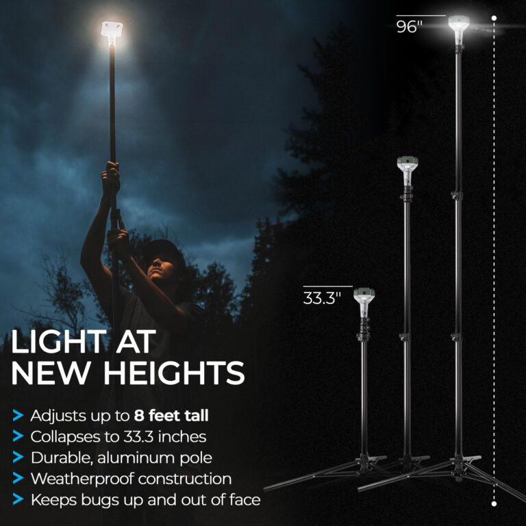 Devos Outdoor | LightRanger 800 Lumen Rechargeable Telescoping LED Lantern | 30 Hour Run Time | Illuminates a 40 Foot Diameter Area | 2 Pack with Padded Case - Image 4