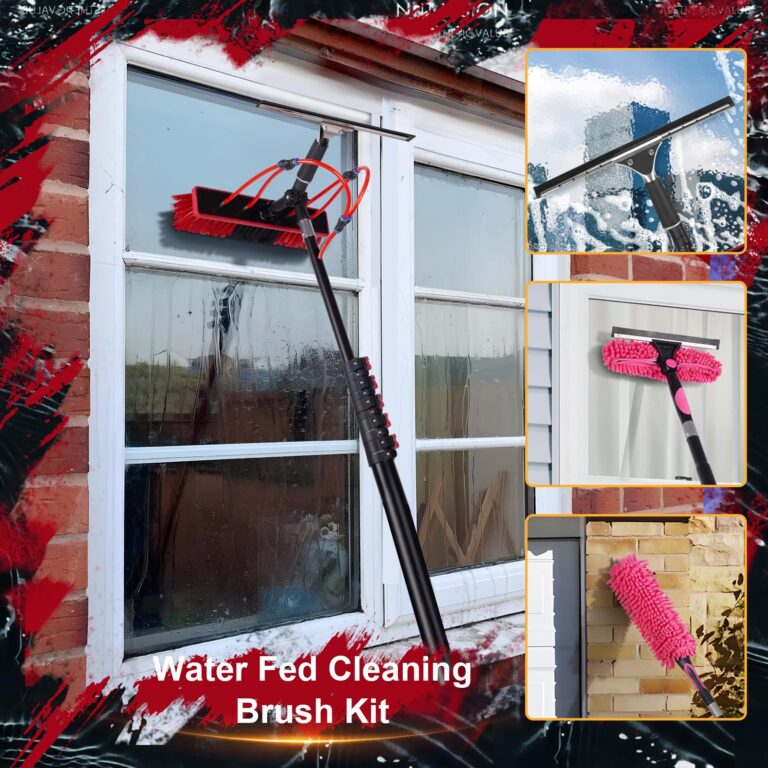ZKUAOGDI 18ft Long Reach Solar Panel Cleaning Brush Kit, Adjustable Water Fed Pole & 2 Dusting Brushes for Window,Outdoor Window Roof Cleaner Kit - Image 7