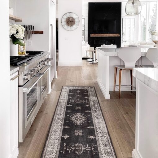 Ruggable Washable 2x7 Runner Rug, Verena Dark Wood, Premium Rugs for Hallway, Kitchen, Entryway, Living Room, Bedroom, Office with Gripper Non Slip Pad