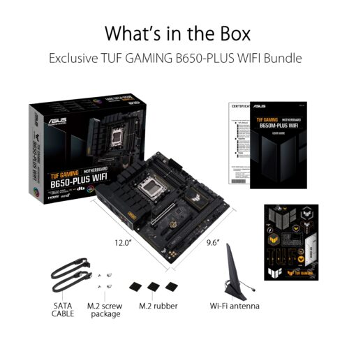 ASUS TUF GAMING B650-PLUS WIFI AMD B650 AM5 Ryzen™ Desktop 9000 8000 and 7000 ATX motherboard, 14 power stages, PCIe® 5.0 M.2 , DDR5 memory, WiFi 6 and 2.5 Gb Ethernet, USB4® support Aura Sync - Image 3