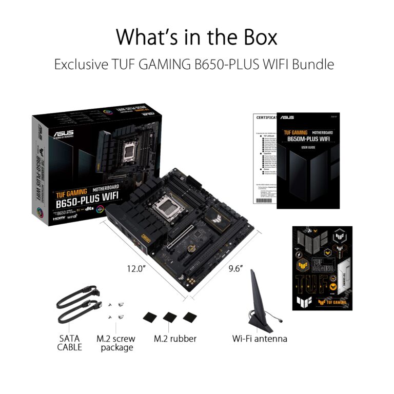 ASUS TUF GAMING B650-PLUS WIFI AMD B650 AM5 Ryzen™ Desktop 9000 8000 and 7000 ATX motherboard, 14 power stages, PCIe® 5.0 M.2 , DDR5 memory, WiFi 6 and 2.5 Gb Ethernet, USB4® support Aura Sync - Image 3