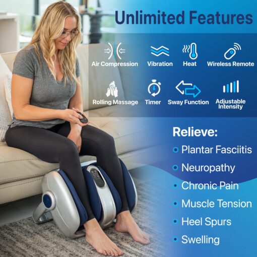 MIKO Shiatsu Foot Massager for Circulation & Pain Relief - Deep Tissue Kneading, Heat Therapy for Plantar Fasciitis, Neuropathy, Diabetics - FSA/HSA Eligible - Fits Up to Size 15 - Image 5
