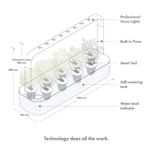 Click & Grow Indoor Herb Garden Kit with Grow Light | Easier Than Hydroponics Growing System | Smart Garden for Home Kitchen Windowsill | Vegetable & Herb Garden Starter Kit with 9 Plant pods, White - Image 2