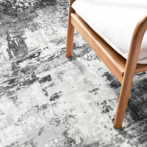 KOZYFLY Modern Abstract Area Rug 8x10 Gray Washable Large Living Room Rugs Bedroom Non Skid Carpet with Faux Wool Soft Low Pile for Dining Room Living Room Office Dorm Kitchen Table Apartment - Image 3