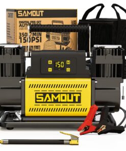 SMAOUT 12V Digital Air Compressor, Offroad Portable Inflator 12.3 CFM, Air Pump Max 150PSI for Heavy-Duty Tires, with LCD Control Panel to Preset Target Pressure, 4x4 Vehicle, SUV, RV